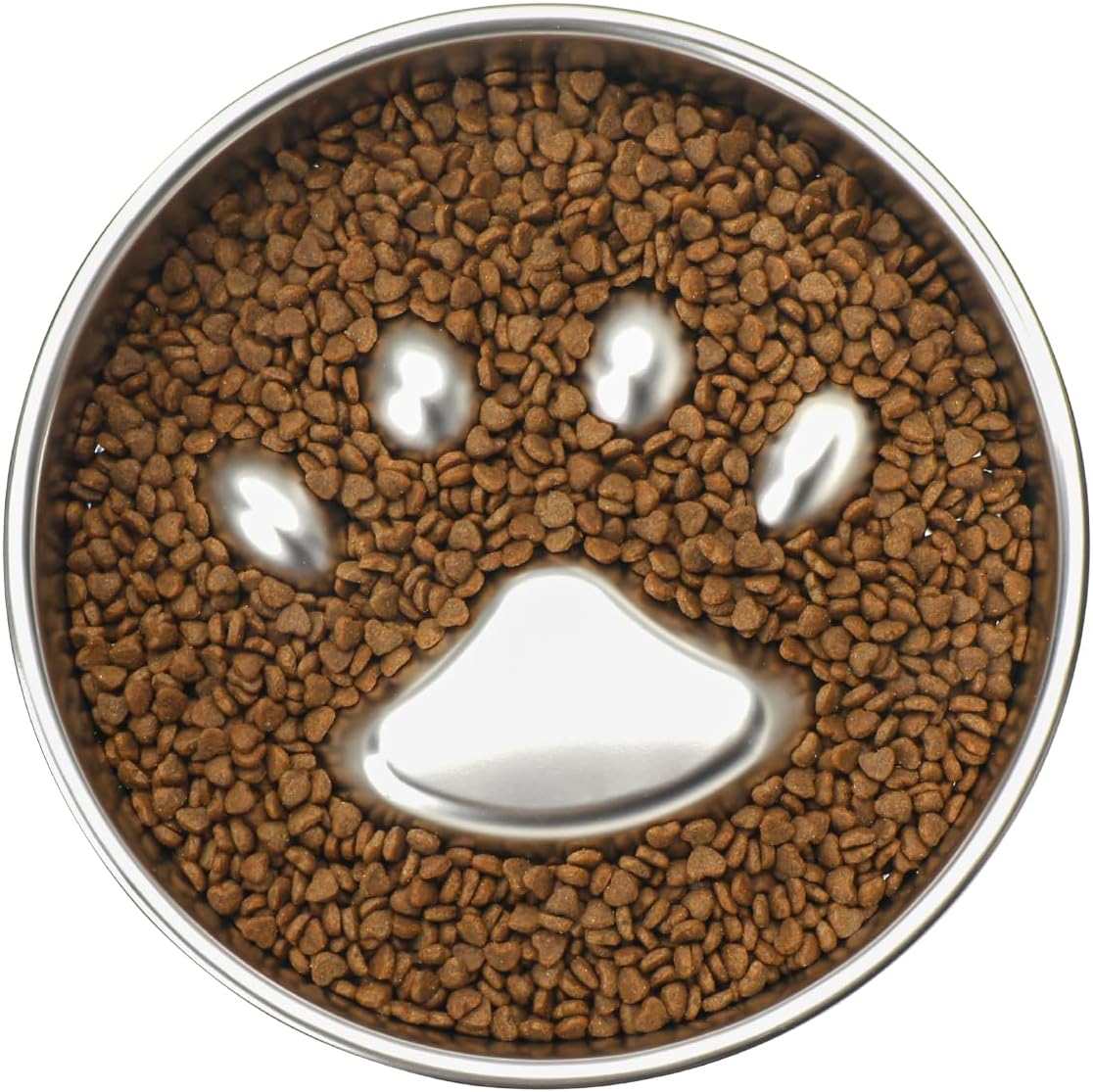 Slow Feeder Dog Bowls Stainless Steel Bowl with Non-Slip Rubber Base Metal Bowl for Small Medium Large Breed Dogs