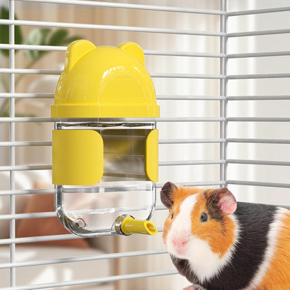 11 Fl Oz No Mess Hanging Water Dispenser,Leak-Proof Automatic Bird Water Feeder,Small Animal Water Bottle for Guinea Pigs,Chinchillas,Ferrets,Parrots,Squirrels,Rats,Bunnies (White)