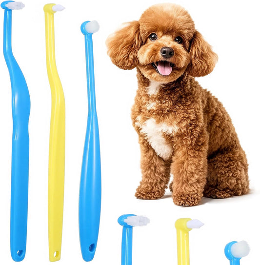 3 PCS Small Dog Toothbrush, Cat & Puppy Toothbrush Kit, Mini Toothbrushs Set for Tiny Pets, Deep Cleaning Dental Care