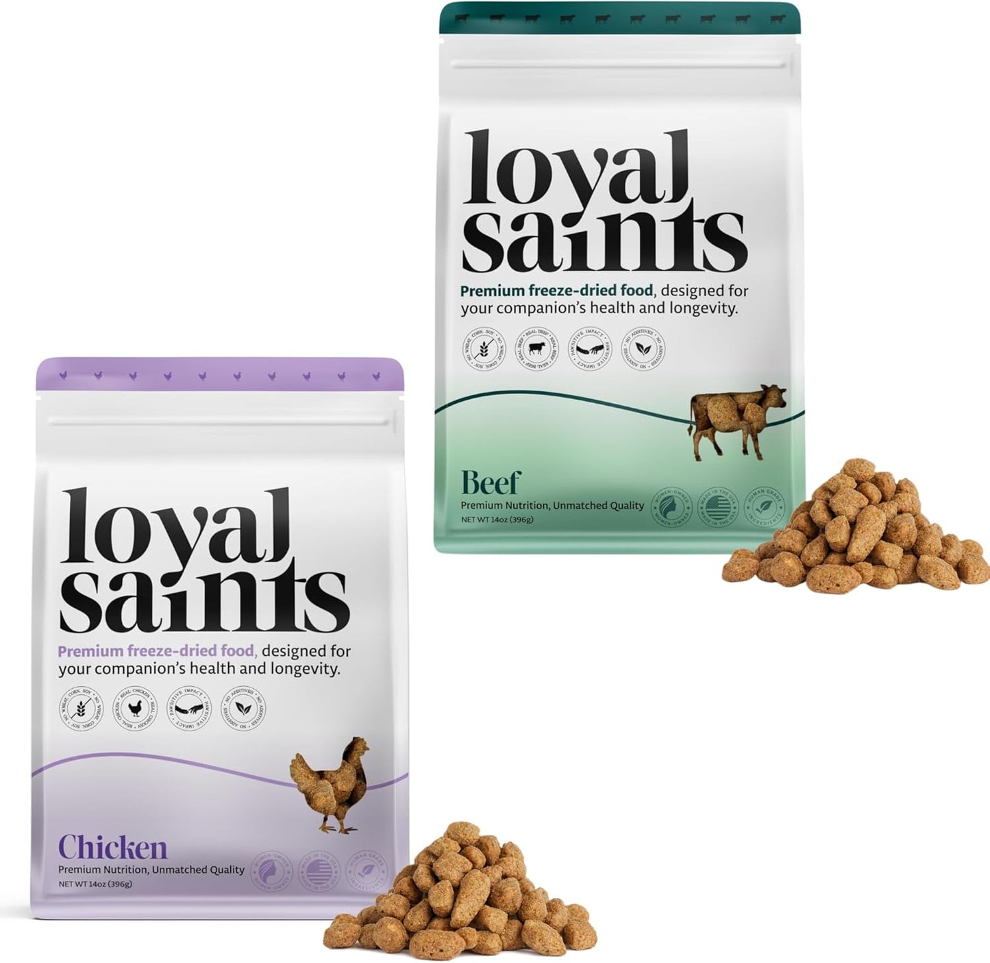 Freeze Dried Raw Dog Food - Beef & Chicken Flavors, 5 oz. | High Protein and Grain Free Dog Food for Small or Large Breeds and Picky Eaters - Versatile as Meal Topper, Snack, and Treats