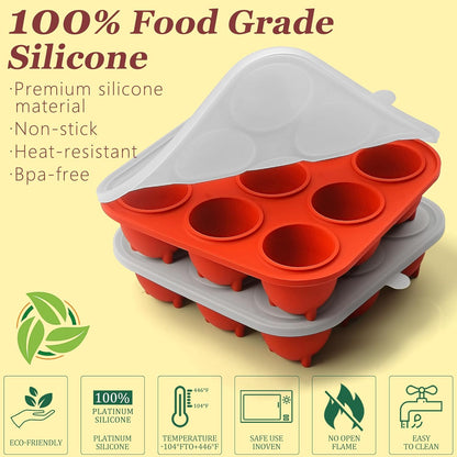 9-Cavity Silicone Frozen Dog Treat Mold with Lid for Woof Pupsicle & Power Chewer Pupsicle Small 10-25lbs,Reusable Frozen Dog Treat Tray Mold for Pupsicle Toy