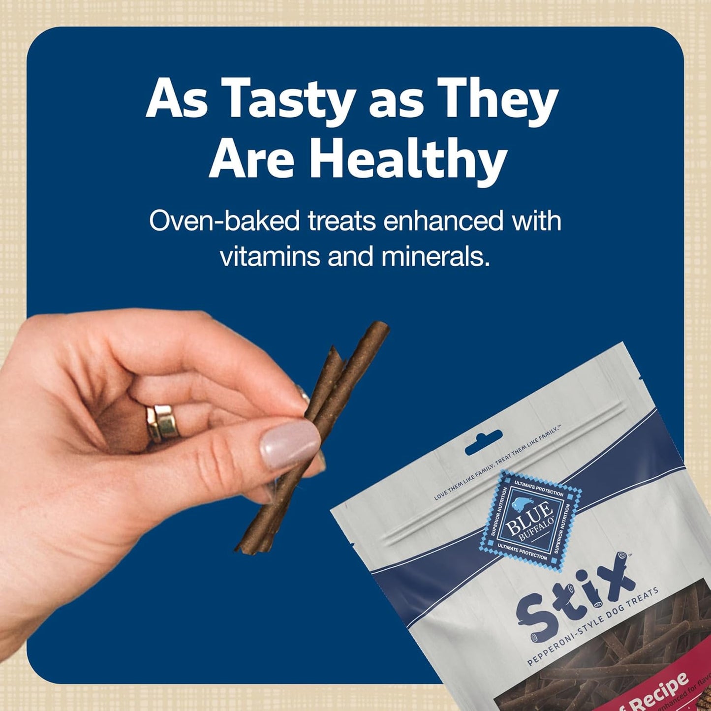 Blue Buffalo Stix Natural Soft Moist Dog Treats TOGO Beef Recipe, 1oz Bags, Pack of 12