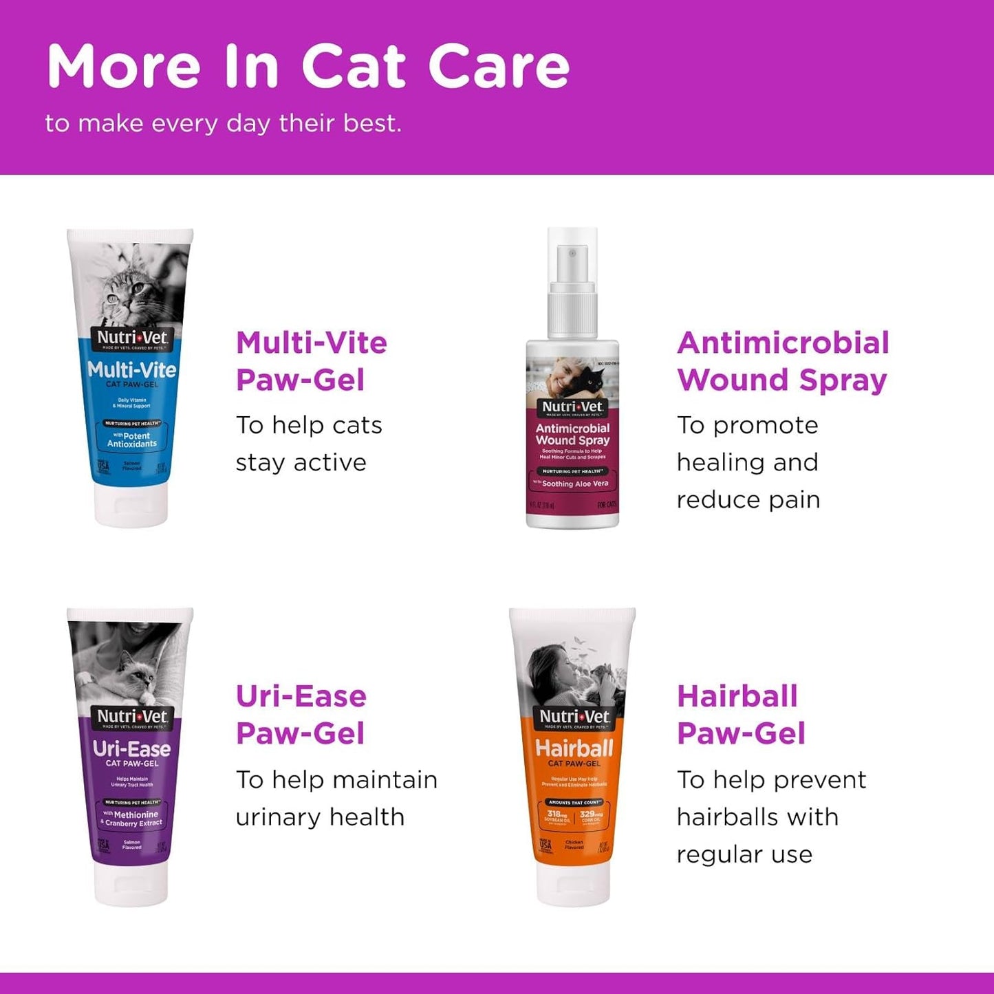 Nutri-Vet Cat Eye Rinse, Sterile Solution Gently Cleanses Eyes and Surrounding Tissue, Removes Debris Pollen and Mucus, Relieves Irritation, Helps Reduce Tear Stains, Sensitive Ophthalmic Flush, 4oz