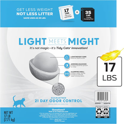 Purina Tidy Cats LightWeight With Glade Clear Springs Multi-Cat, Clumping, Low Dust, Scented Cat litter - 17 lb. Box