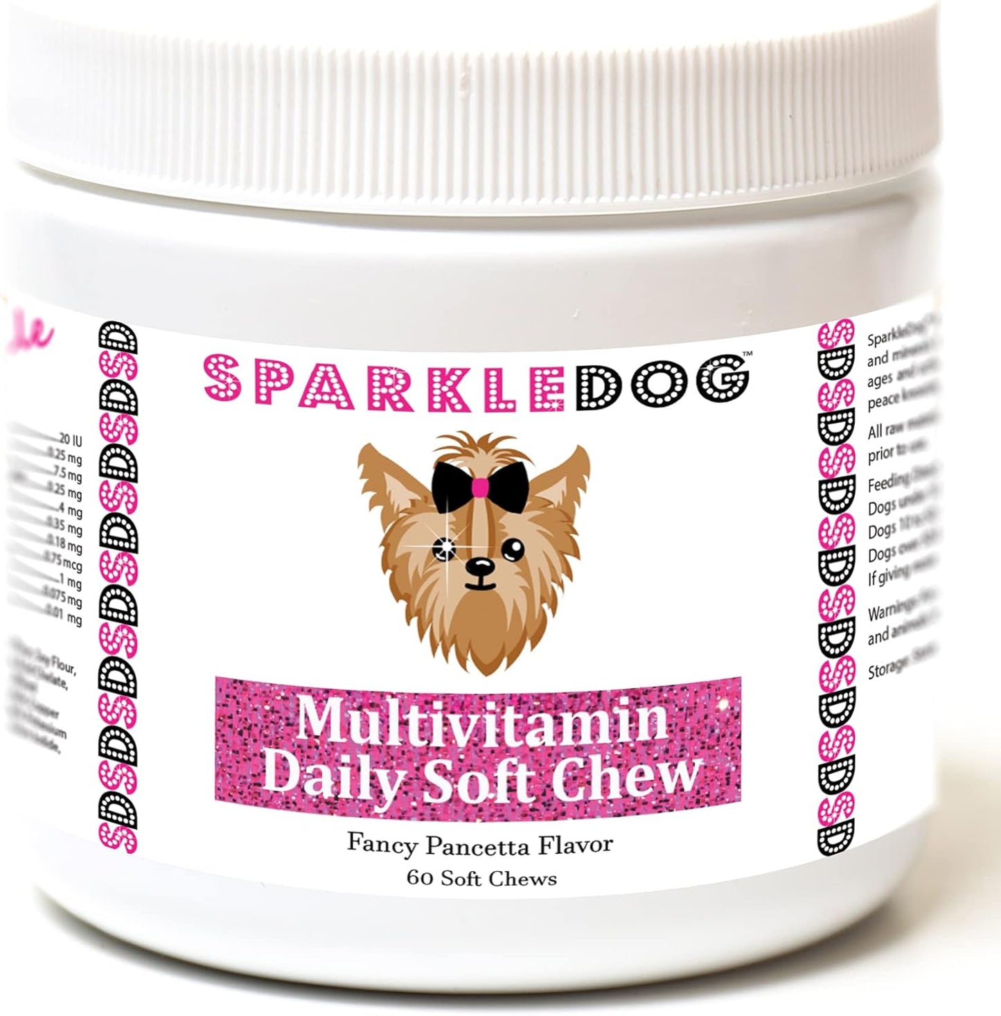 Multivitamin Daily Supplement Soft Chews for Dogs - Dietary Support for Small Medium or Large Pets - for Active Working & Senior Canines - 60 Chews