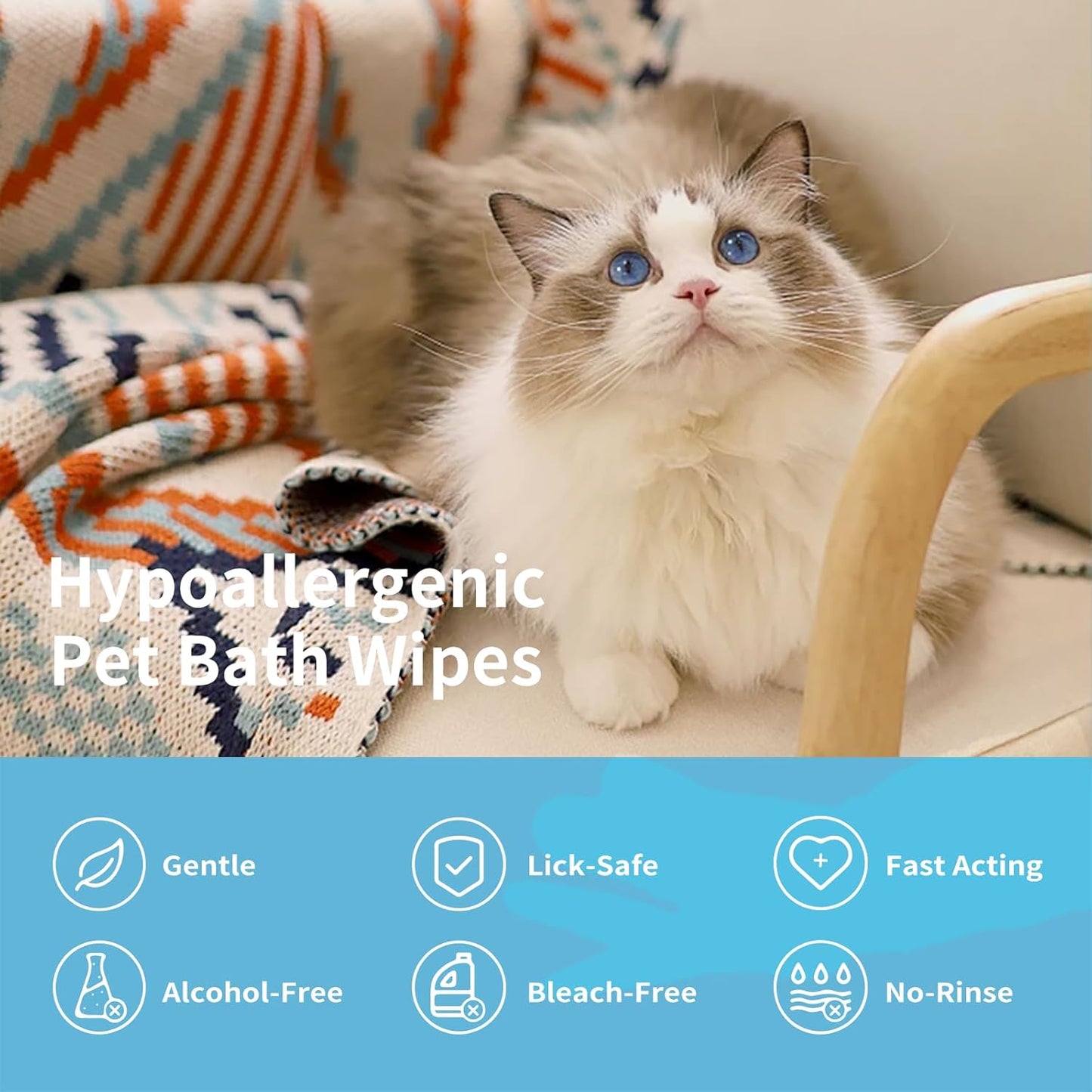 Pet Steam Brush for Dogs & Cats | 3PCS Coconut Oil Grooming Wipes