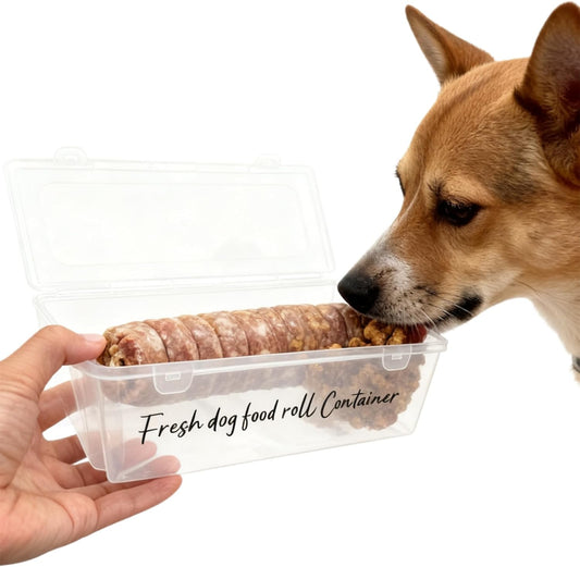 Dog Food Roll Storage Container:Fresh Pet Food Refrigerated Storage With a lid Convenient and keep the refrigerator smelling fresh,A must-have for dog lovers