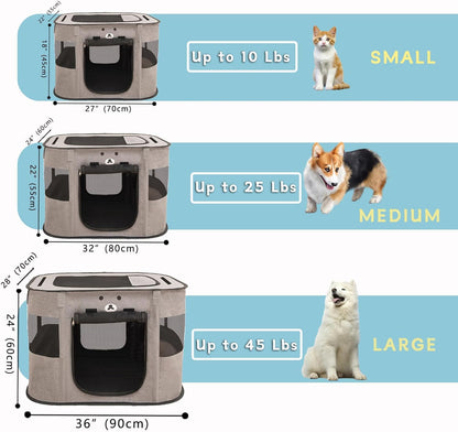 ALGALBLOOM Portable Rectangular cat Litter House, Large Space Foldable cat Bed, top with Detachable Zipper, Indoor and Outdoor Dog and cat enclosures, Easy to Assemble (Grey, M(27"×22"×18")