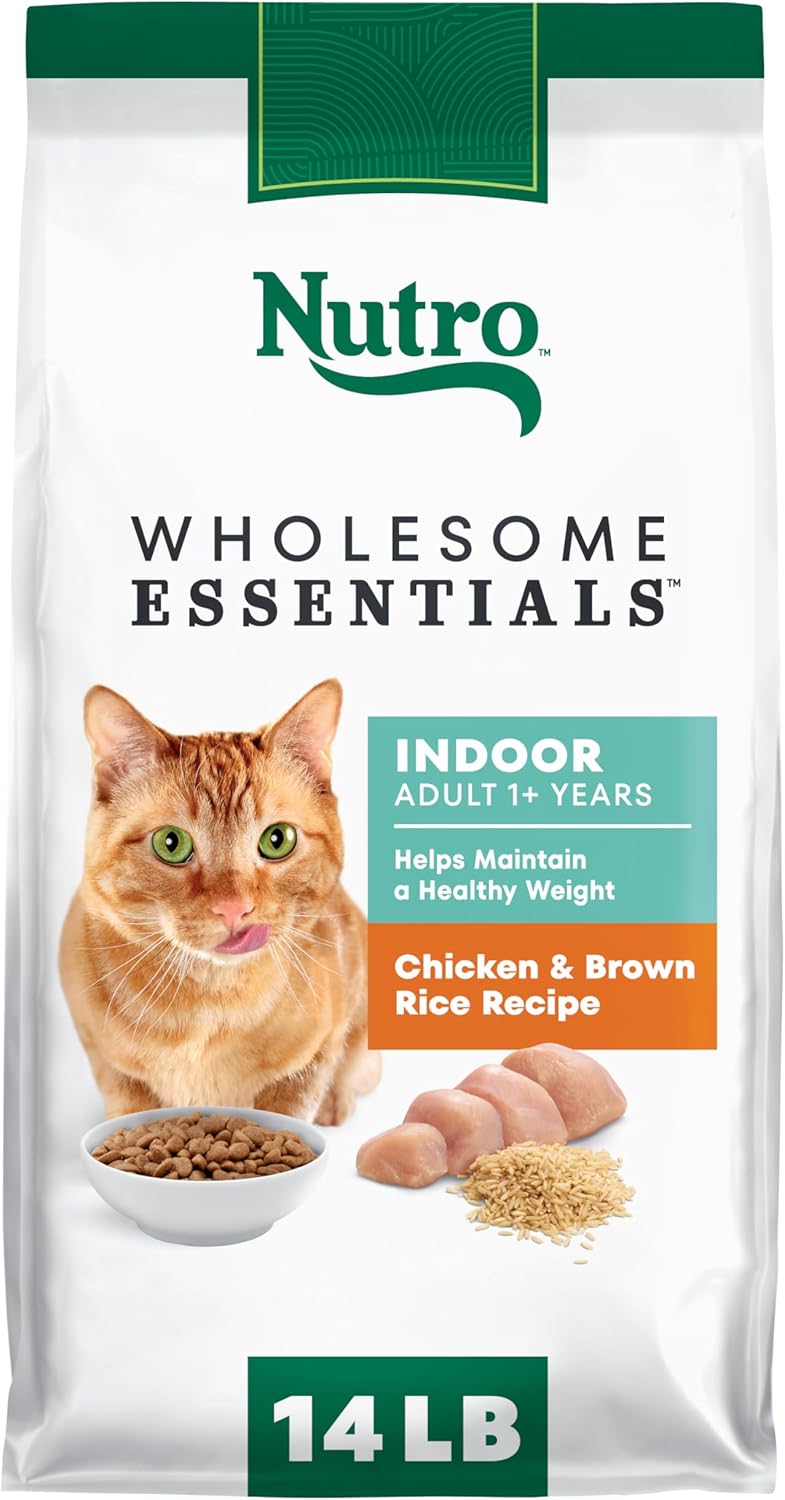 Nutro Wholesome Essentials Indoor Dry Cat Food, Chicken & Brown Rice Recipe, 14 lb. Bag