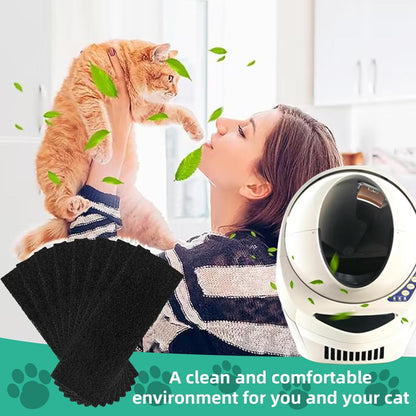 8Pcs Carbon Filters Compatible with Litter-Robot 3,Replacement Activated Charcoal Filters for Litter Box Carbon Premium Filters,Thickened and Durable,Eliminate Odor and Controls Moisture on Pet's Body