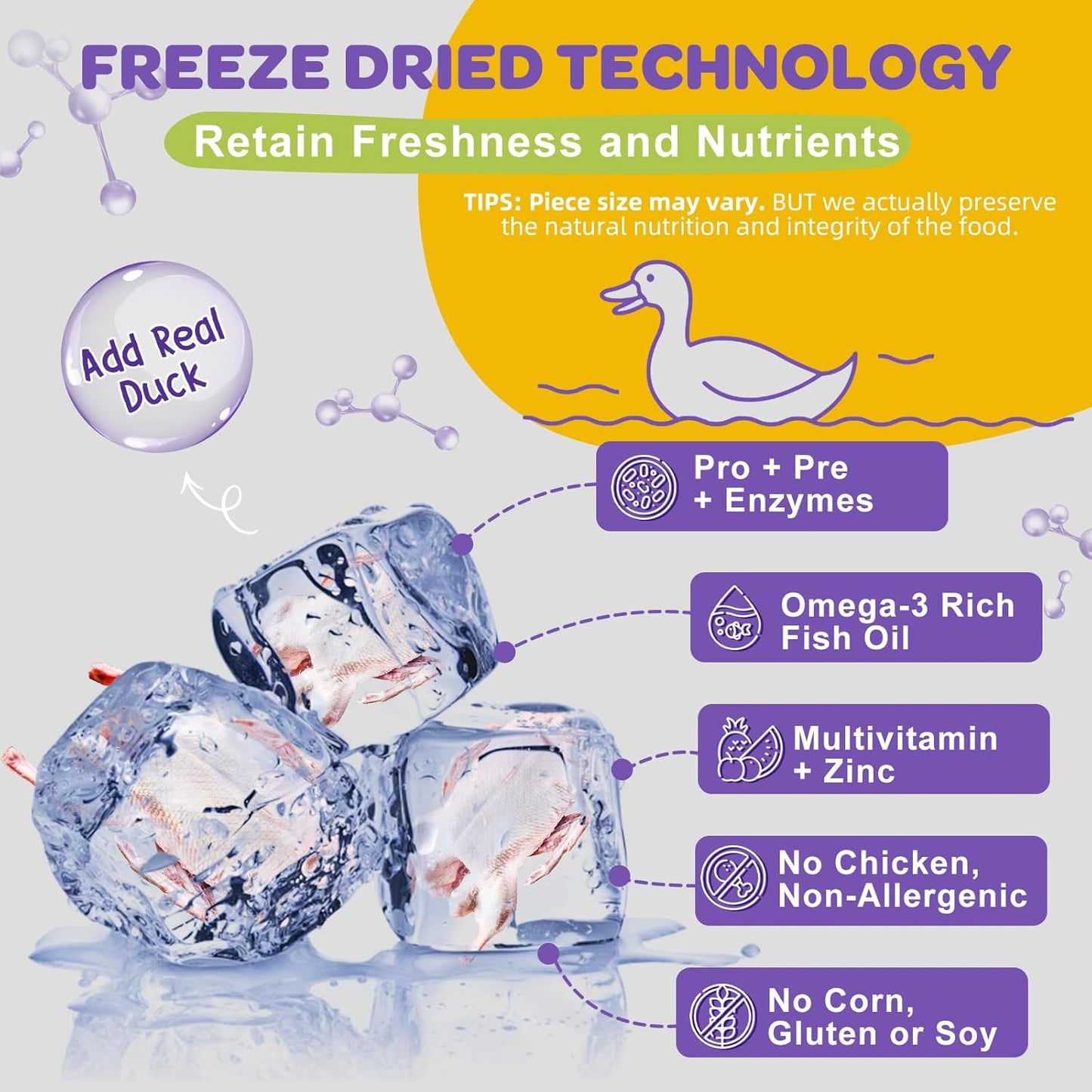 NATURE TARGET Probiotics for Dogs, Duck Flavored Dog Probiotics with Prebiotics and Digestive Enzymes for Dog Gut Health, Vitamins and Omega 3 for Skin & Coat & Immune Health - 120 Treats