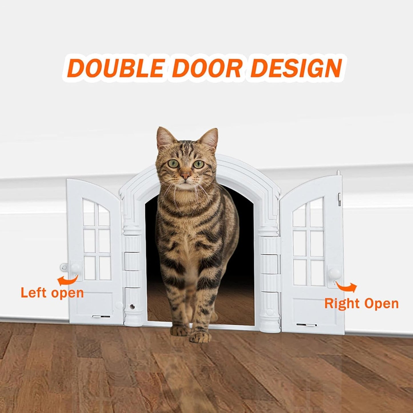 No-Flap Pet Door - Cat Dog Door, Exterior Access | Fits Laundry Room Bathroom Bedroom Basement Durable Safe Easy Install Weather Resistant Convenient Pet Supplies Secure Indoor Outdoor Entry