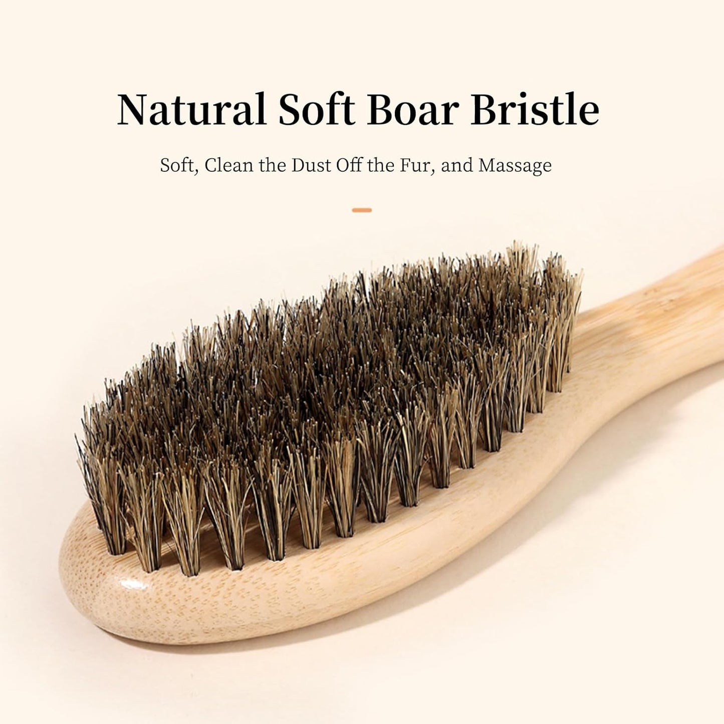 Soft Boar Bristle Dog Brush for Short Haired, Gentle Deshedding & Grooming Tool, Ideal Pet Hair Brush, Puppy Essentials for Grooming and Shedding, Small