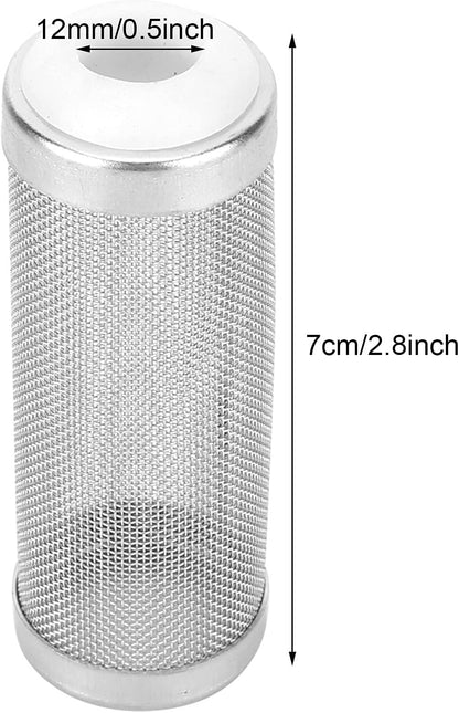 Aquarium Filter Inflow Inlet Mesh, Stainless Steel Intake Shrimp Guard Protector Cover Screen Metal Fish Prefilter Tube Strainer Net Protecting Basket Media Accessory 16mm 5Pcs