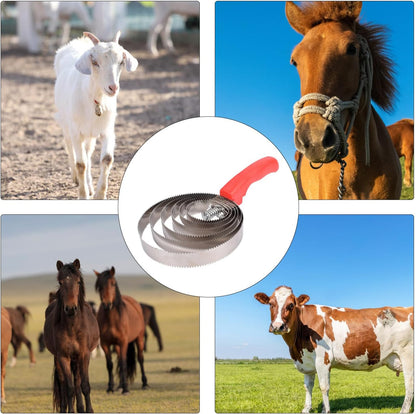 Equine Shedding Comb – Reversible Curry Tool, Spring Steel Scratcher, Comfortable Grooming Brush with Durabll Handling Feature | Perfect Use for Routine Coat Maintenance On Horses Sheep Various