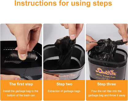 Universal Metal Cat Litter Scoop Holder – Heavy-Duty Scooper Storage Caddy, Scoop Stand for Kitty Litter Box, Fits Most Cat Litter Scoops Desktop Small Trash Can