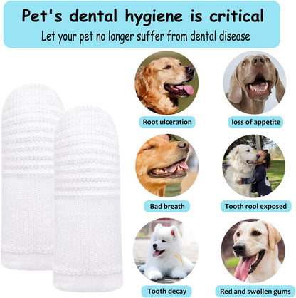 30 PCS Dog & Cat Toothbrush - Washable, Comfortable & Durable 2 Finger Toothbrush Set