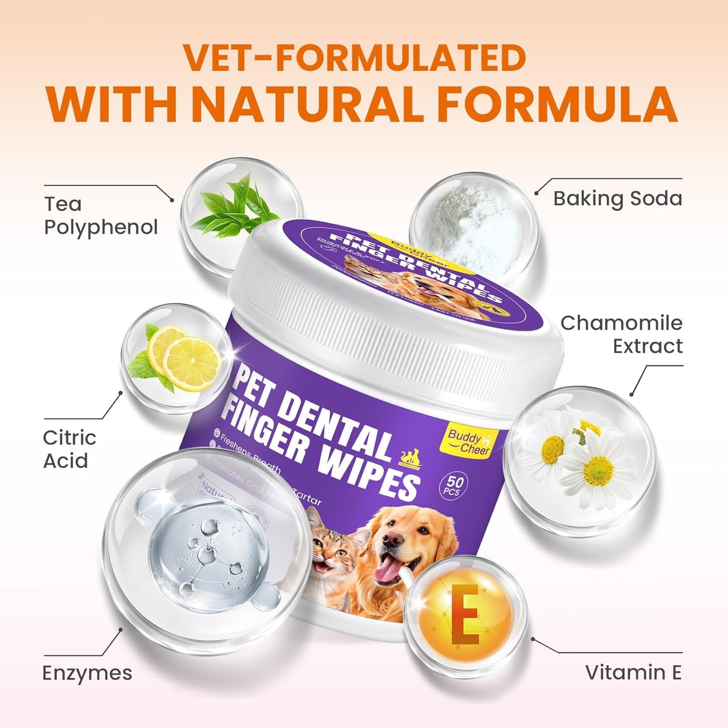 Pet Wipes (50 pcs) - Effective Oral Care for Pets