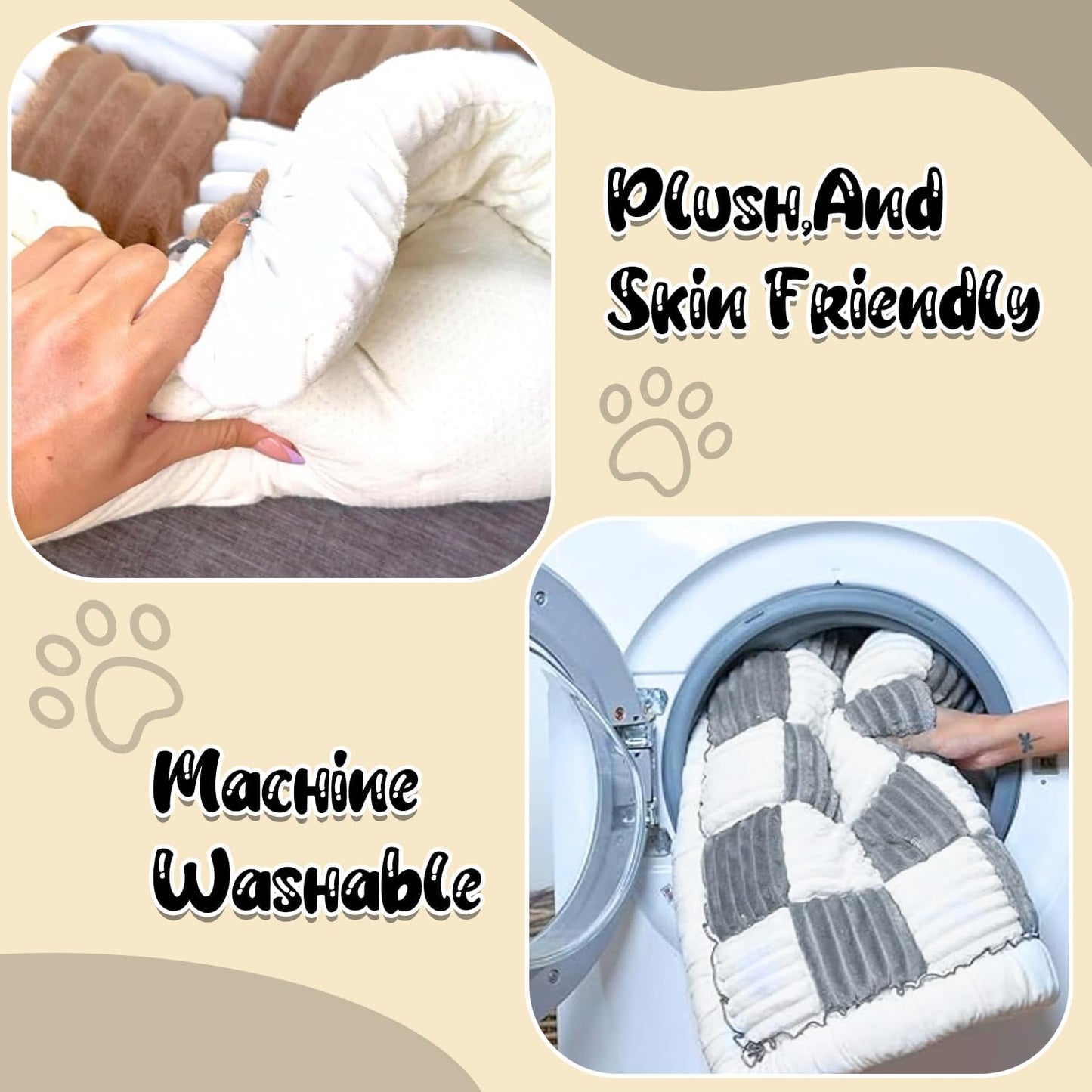 Backseat Pet Bed Mat,Dog Bed for Car,Dog Seat Cover for Car Back Seat, Non-Slip Travel Pet Mat, Fit for Backseat Extenders and Seat Covers (Black&White)