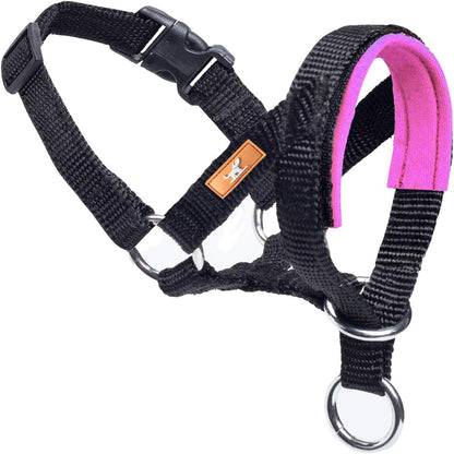 Dog Head Collar with Soft Fabric, Dog Head Harness for Dog to Stop Pulling with Adjustable Loop(M,Pink)