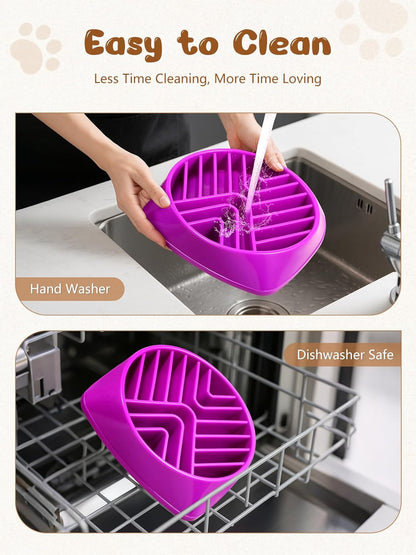 KASBAH Slow Feeder Dog Bowls Large Breed, Holds 5 Cups Wet or Dry Food for Large and Medium Dogs,Puzzle Maze for Fast Eaters,Square Base,Non-Slip, Made Without BPA,Helps Prevent Bloat & Aid Digestion