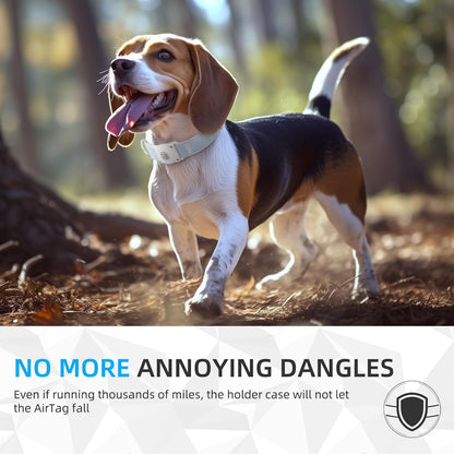 Airtag Dog Collar QR Code - IP68 Waterproof Integrated Air Tag Dog Collar Holder ID Tag - Free Pet Online Profile - Durable Natural Cotton Hemp - Fits for Small Medium Large Dogs (Blue, L)