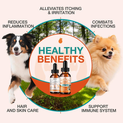 Dog Yeast Infection Treatment - 60ml Natural Herbal Supplement Drops | Supports Itch Relief, Ear Infection Relief & Skin Allergy Relief for All Breeds