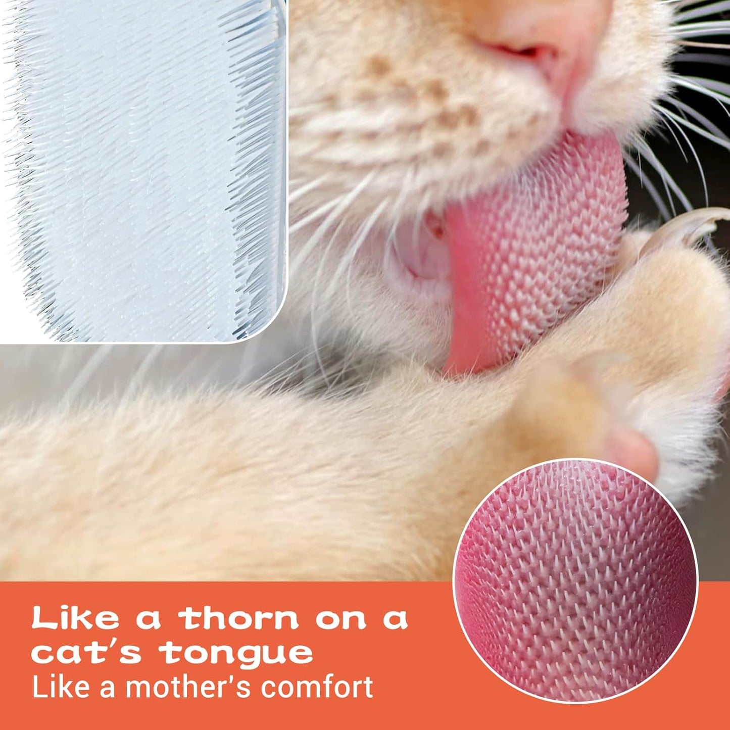 4Pcs Soft Cat Brush for Indoor Cats, Over 1000 Gentle Cat Tongue Brushes With Prickly Serrations, Lightweight Cats Grooming Brush for Daily Grooming & Enhancing Bonding, White