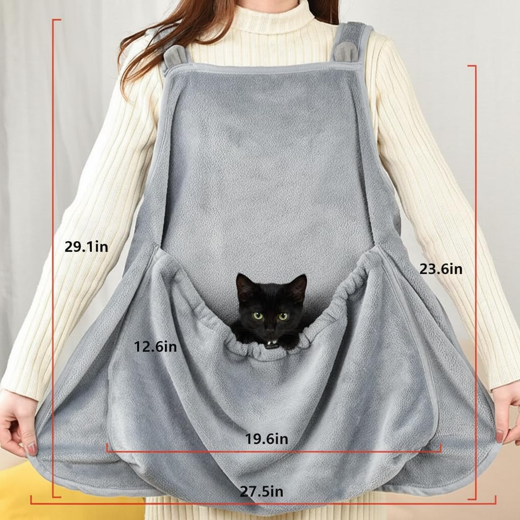 Cat Apron, Plush Pet Sleeping Bag for Napping, Kitten-Specific Soft-Sided Travel Sleeping Bag