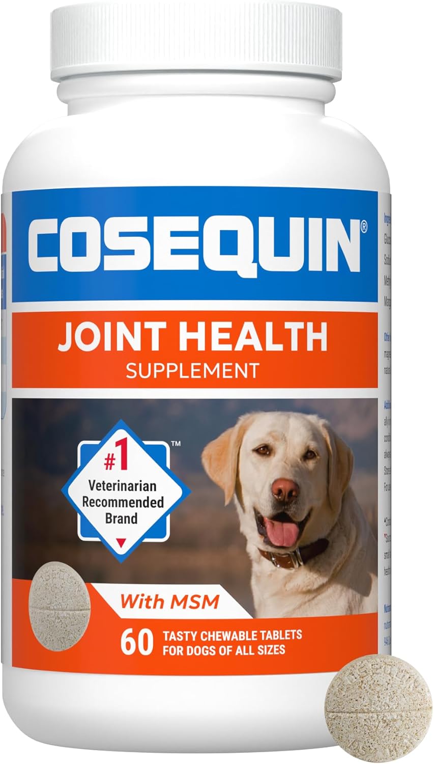 Nutramax Cosequin for Dogs Joint Health Supplement, Contains Glucosamine for Dogs, Plus Chondroitin and MSM, Supports Healthy Joints, Chewable Tablets, 60 Count