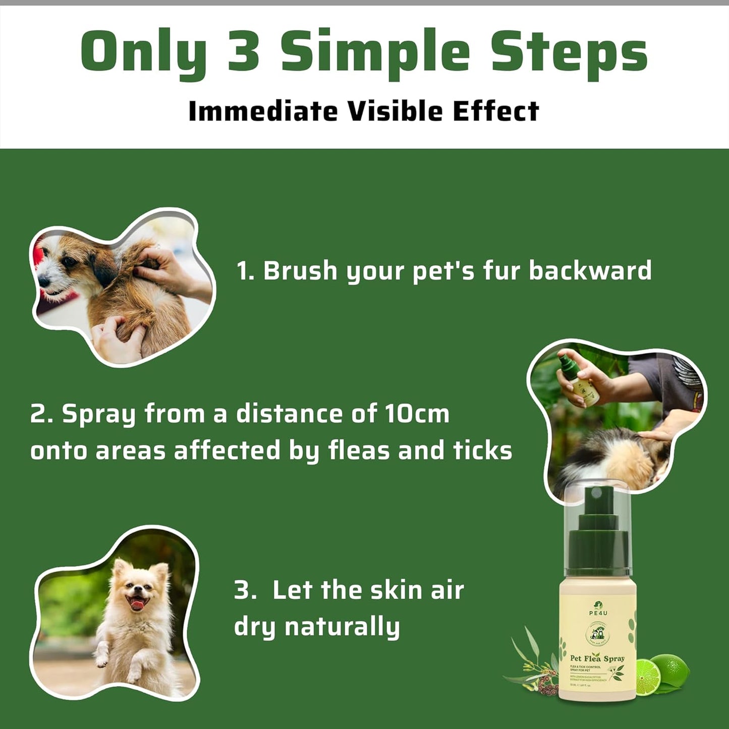 Natural Spray for Dogs & Cats - Itch Relief & Skin Soothing Spray with Eucalyptus Lemon Oil - Safe for Sensitive Skin, Reduces Irritation, Neutralizes Odor, and Protects Skin - [Spray + Shampoo]