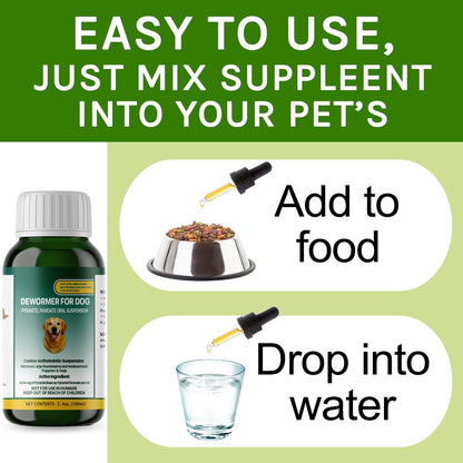 Liquid Dog & Puppy Dewormer for All Wormers, Pyrantel Pamoate, Roundworms & Hookworms 3.5oz, 100ml