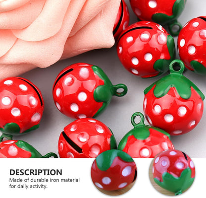 10Pcs Strawberry-Shaped Pet Collar Bells Mini Jingle Bell Pendants for Cats and Dogs, Strawberry Red DIY Craft Supply for Pet Necklace Accessories