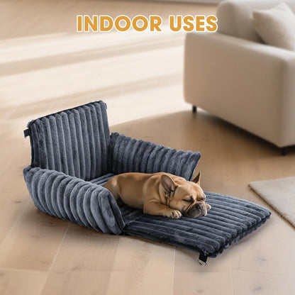 MIXJOY Dog Car Seat for Small/Medium Dogs up to 25 lbs, Multi-Functional Dog Carrier for Car with Detachable Washable Cover, Pet Travel Bed with Clip-On Safety Leash, Grey