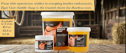 EQUI - CARE: Clean & Care Saddle Soap, Glycerin-Based soap with Added Moisturizers Designed to Clean and Condition Leather. Keep Your Leather tack and Equipment in top Condition.