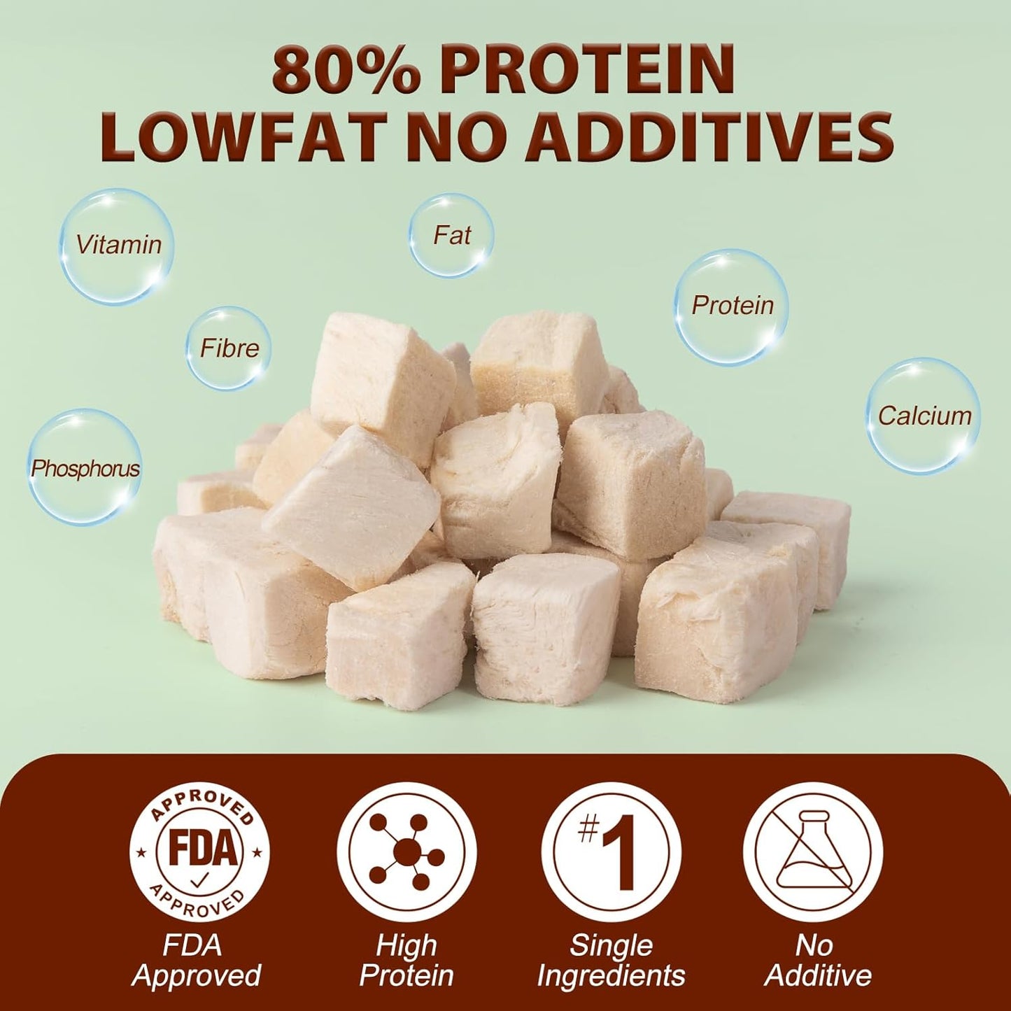 Dylan's cabin Freeze Dried Chicken 6oz- Single Ingredient High Protein Training Snacks or Natural Food Topper,Grain Free