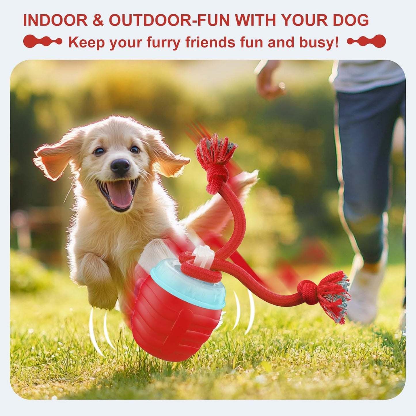 Interactive Dog Toys, Moving Interactive Dog Ball with Touch Activated, Automatic Rolling Ball Toys for Puppy/Medium Dogs, Squeaky Dogs Toy Active Rolling Wicked Balls for Daily Training (blue)