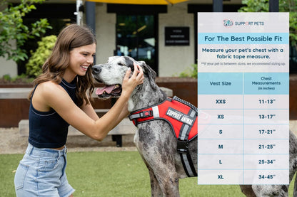 Support Pets The Only Official ESA™ Dog Harness – Adjustable No-Pull Dog Vest for Easy Pet Recognition with Reflective Straps – Soft, Padded & Comfortable for Training and Daily Use - XSmall