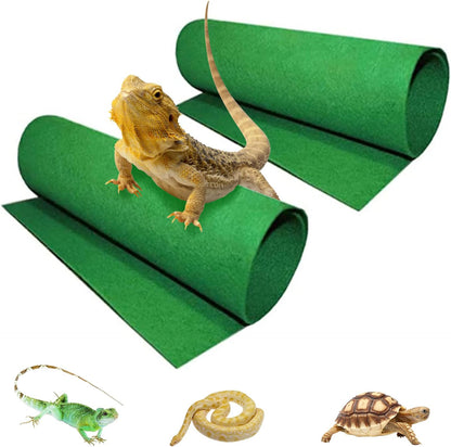 Tfwadmx Reptile Carpet, 2 Pack of Bearded Dragon Mat Terrarium Substrate Liner Bedding for Snake Turtle Lizard Geckos Hermit Crabs (24'' X 16'')