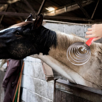 Equine Shedding Comb – Reversible Curry Tool, Spring Steel Scratcher, Comfortable Grooming Brush with Durabll Handling Feature | Perfect Use for Routine Coat Maintenance On Horses Sheep Various