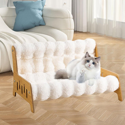Cat Sofa Bed Chair Wooden Frame Pet Sleeping Beds Cat Couch Puppy Kennel, XXL