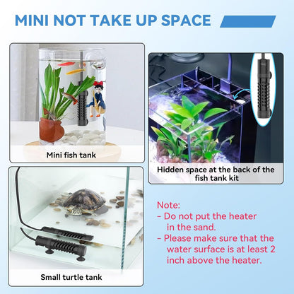 hygger Ceramic Submersible Aquarium Heater, New Explosion-Proof Fish Tank Water Heater with External Temp Controller Auto Thermostat Heater for Saltwater Freshwater (15W for 1~5 Gallon)