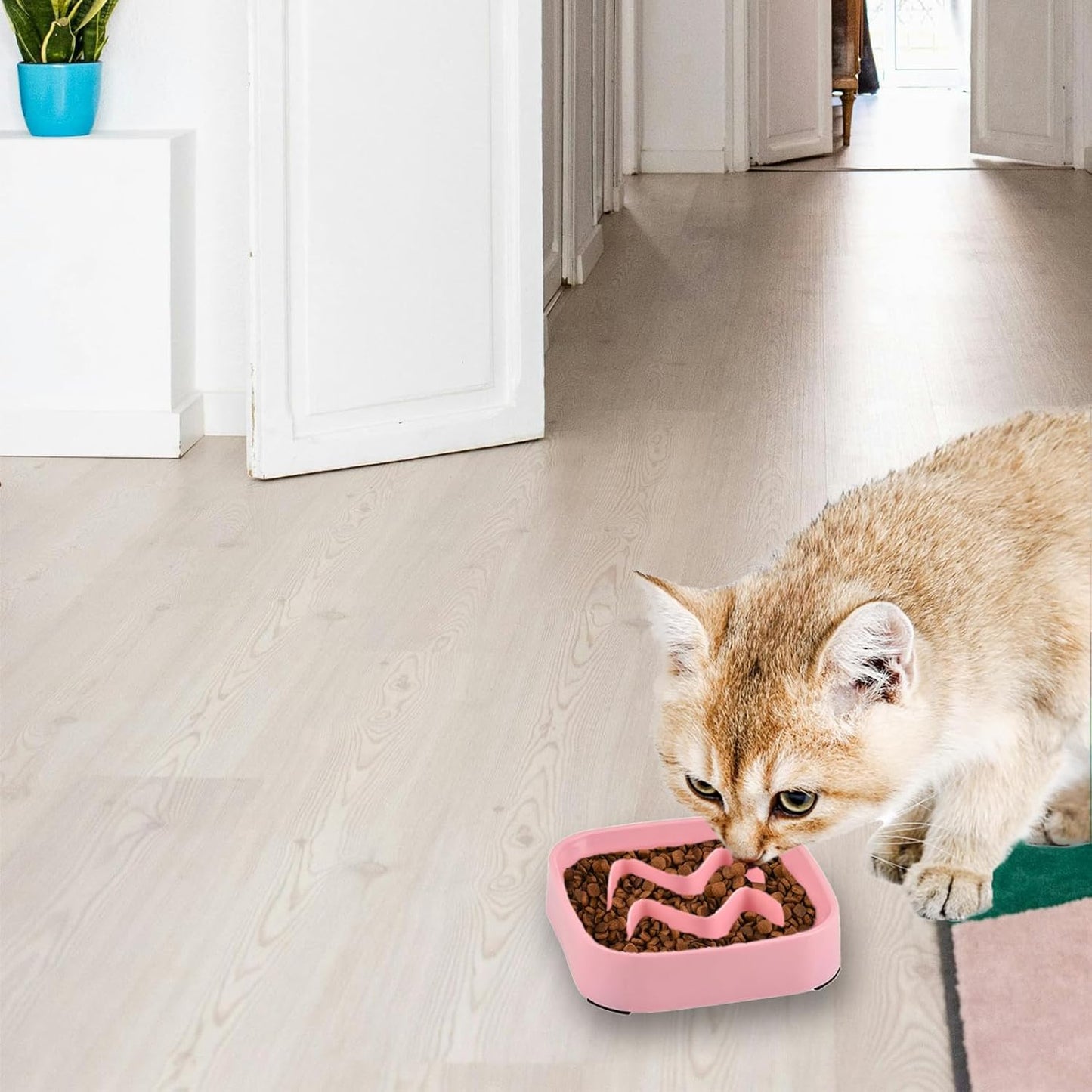 2 Pack Slow Feeder Bowls - Small Breed, Pink Silicone, Slow Down Eating Speed for Medium Small Breed Dogs & Cats