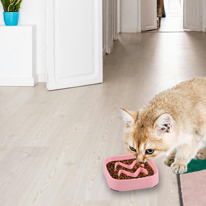 2 Pack Slow Feeder Bowls - Small Breed, Pink Silicone, Slow Down Eating Speed for Medium Small Breed Dogs & Cats