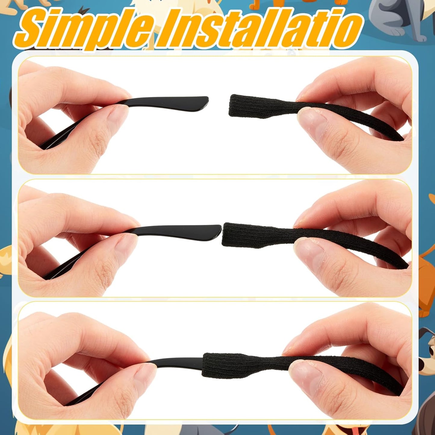 Dog Sunglasses Pet Supplies for Medium Large Breed Dogs with Adjustable Strap Black UV Protection Sun Glasses for Pet Riding Hiking Swimming Police Halloween Christmas Cosplay(Large)