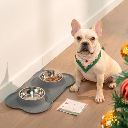 Adjustable Christmas Dog Bandana, Festive Pet Outfit Washable for Small to Medium Dogs & Cats