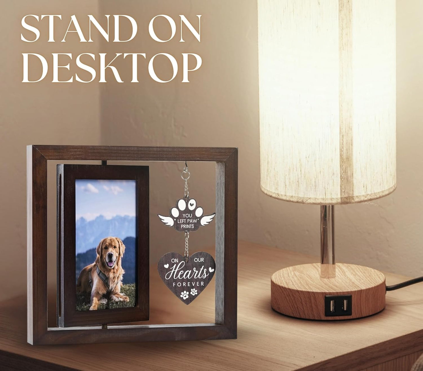 InnoBeta Dog Memorial Gifts for Loss of Dog, Pet Picture Frame, 4x6, You Left Paw Prints, Tabletop