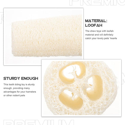 Natural Loofah Molar Chewing for Small Pets Rabbit Treats and Guinea Pig Stuff Safe Wear-Resistant Chew for Hamsters Chinchillas Mice and Bunnies to Promote Dental Health and