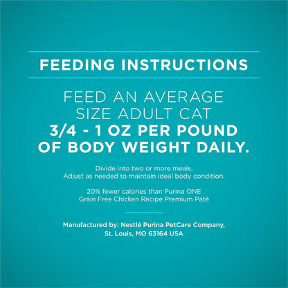 Purina ONE Natural Weight Control Wet Cat Food, Ideal Weight Tender Salmon Recipe - (24) 3 oz. Pull-Top Cans