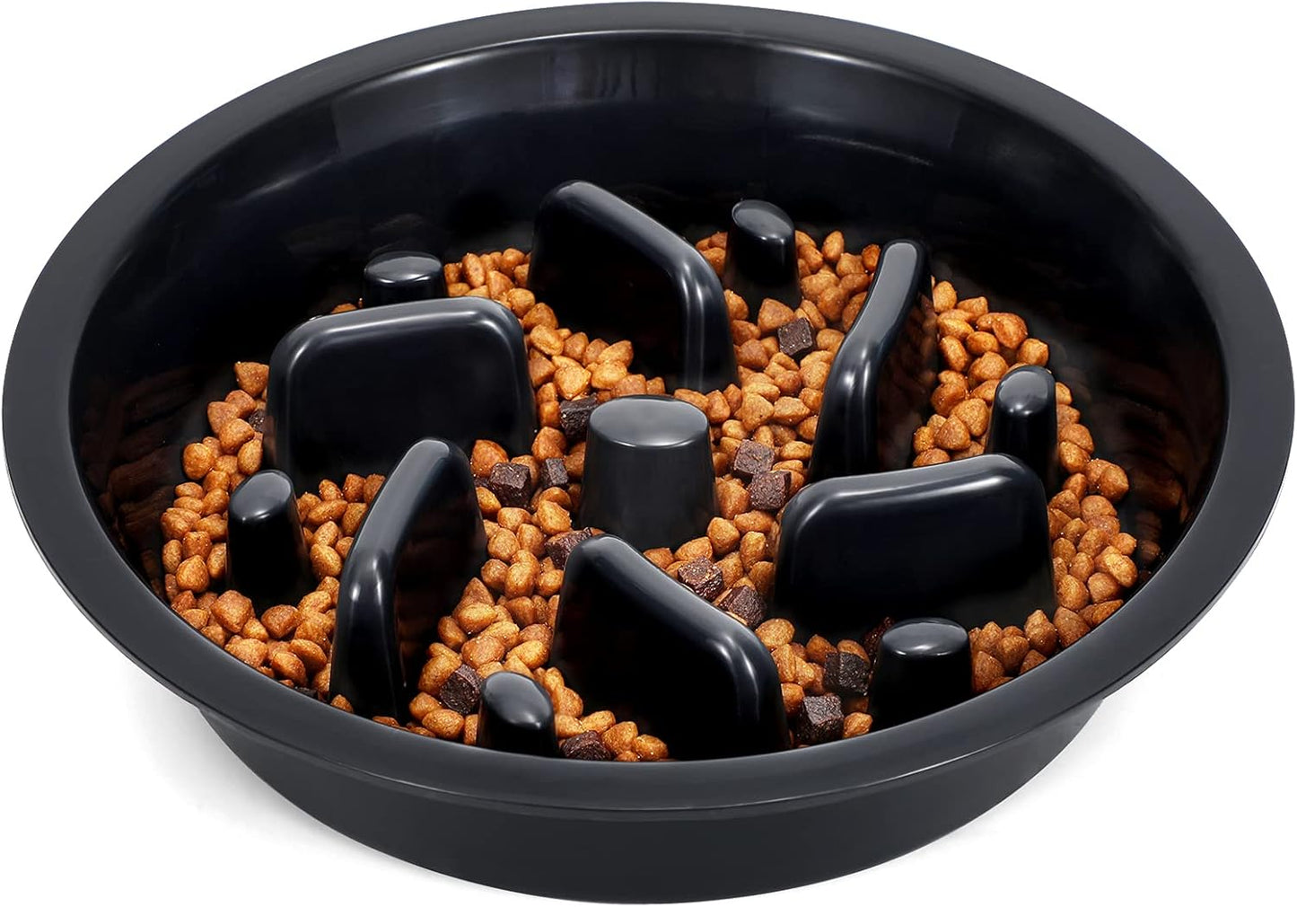 JASGOOD Dog Feeder Slow Eating Pet Bowl for Raised Pet Feeders Preventing Choking Food Water Bowl Elevated Diners Replacement Bowl (Black,Fit Opening 7.5"-8")